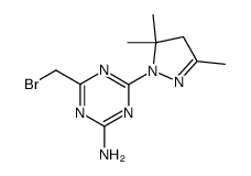 4-bromomethyl-6-(3,5,5-trimethyl-4,5-dihydro-1H-pyrazolyl)-1,3,5-triazin-2-amine结构式