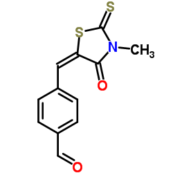 4-[(E)-(3-Methyl-4-oxo-2-thioxo-1,3-thiazolidin-5-ylidene)methyl]benzaldehyde Structure