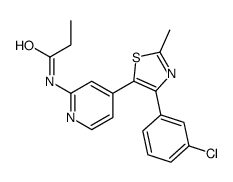 N-[4-[4-(3-chlorophenyl)-2-methyl-1,3-thiazol-5-yl]pyridin-2-yl]propanamide结构式