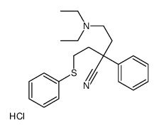 2-[2-(diethylamino)ethyl]-2-phenyl-4-phenylsulfanylbutanenitrile,hydrochloride Structure
