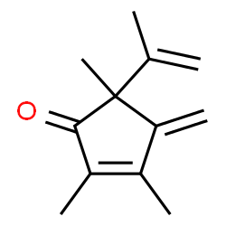 2,3,5-Trimethyl-4-methylene-5-(1-methylvinyl)-2-cyclopenten-1-one结构式