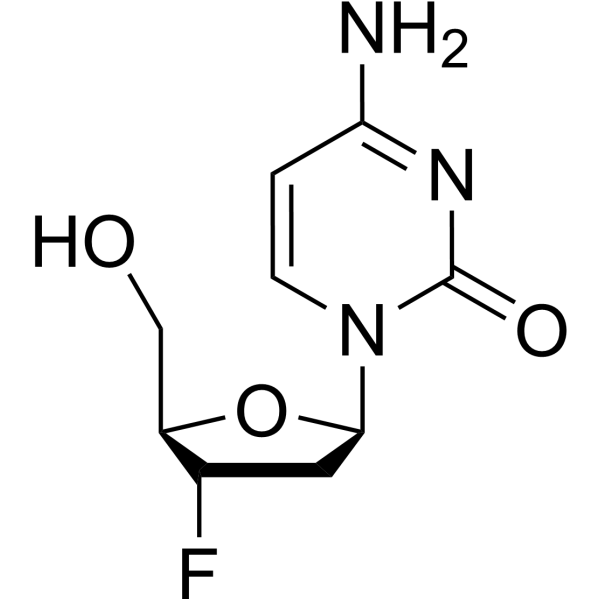 2',3'-Dideoxy-3'-fluorocytidine structure