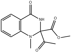 2-Acetyl-1,2,3,4-tetrahydro-1-methyl-4-oxo-2-quinazolinecarboxylic acid methyl ester结构式