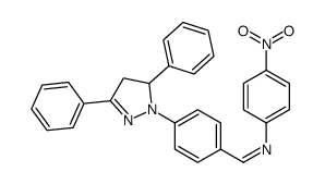 1-[4-(3,5-diphenyl-3,4-dihydropyrazol-2-yl)phenyl]-N-(4-nitrophenyl)methanimine结构式