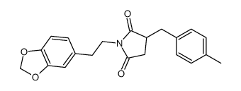 1-[2-(1,3-benzodioxol-5-yl)ethyl]-3-[(4-methylphenyl)methyl]pyrrolidine-2,5-dione Structure