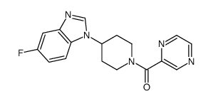 Piperidine, 4-(5-fluoro-1H-benzimidazol-1-yl)-1-(pyrazinylcarbonyl)- (9CI) Structure