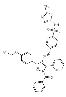 4-[1-benzoyl-3-(4-ethoxyphenyl)-5-phenyl-pyrazol-4-yl]diazenyl-N-(5-methyl-1,3,4-thiadiazol-2-yl)benzenesulfonamide Structure