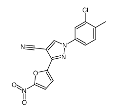 1-(3-chloro-4-methyl-phenyl)-3-(5-nitro-furan-2-yl)-1H-pyrazole-4-carbonitrile结构式