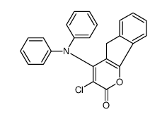 3-chloro-4-(N-phenylanilino)-5H-indeno[1,2-b]pyran-2-one结构式