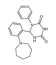 6-(2-azepan-1-yl-phenyl)-1-phenyl-[1,3,5]triazinane-2,4-dione结构式