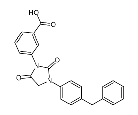 3-[3-(4-benzylphenyl)-2,5-dioxoimidazolidin-1-yl]benzoic acid结构式