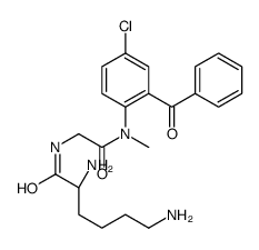 (2S)-2,6-diamino-N-[2-(2-benzoyl-4-chloro-N-methylanilino)-2-oxoethyl]hexanamide Structure