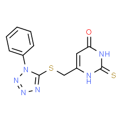 2-mercapto-6-{[(1-phenyl-1H-tetraazol-5-yl)thio]methyl}-4-pyrimidinol Structure