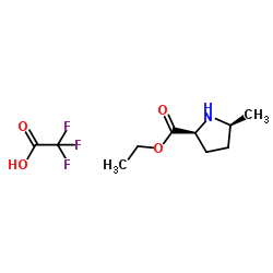 (2S,5S)-ethyl 5-methylpyrrolidine-2-carboxylate 2,2,2-trifluoro acetate salt structure