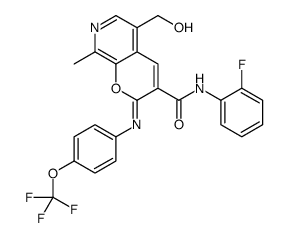 N-(2-fluorophenyl)-5-(hydroxymethyl)-8-methyl-2-[4-(trifluoromethoxy)phenyl]iminopyrano[2,3-c]pyridine-3-carboxamide Structure