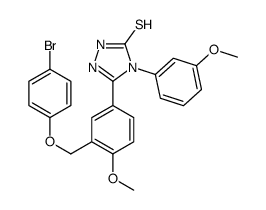 3-[3-[(4-bromophenoxy)methyl]-4-methoxyphenyl]-4-(3-methoxyphenyl)-1H-1,2,4-triazole-5-thione结构式