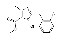 methyl 2-[(2,6-dichlorophenyl)methyl]-4-methyl-1,3-thiazole-5-carboxylate结构式