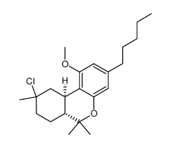 (6aR,10aR)-9-chloro-1-methoxy-6,6,9-trimethyl-3-pentyl-6a,7,8,9,10,10a-hexahydro-6H-benzo[c]chromene Structure