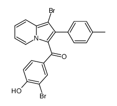 (3-Bromo-4-hydroxy-phenyl)-(1-bromo-2-p-tolyl-indolizin-3-yl)-methanone Structure