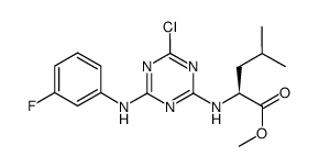 methyl N-{4-chloro-6-[(3-fluorophenyl)amino]-1,3,5-triazin-2-yl}-L-leucinate Structure