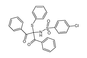 4-chloro-N-(1,3-dioxo-1,3-diphenyl-2-(phenylthio)propan-2-yl)benzenesulfonamide Structure