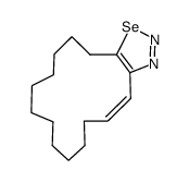 7,8,9,10,11,12,13,14,15,16-Decahydro-(4Z)-6H-cyclopentadeca-1,2,3-selenadiazol结构式