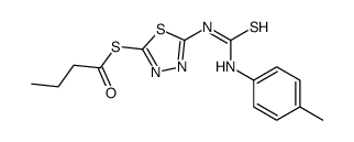 S-[5-[(4-methylphenyl)carbamothioylamino]-1,3,4-thiadiazol-2-yl] butanethioate Structure