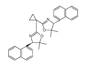 Oxazole, 2,2'-cyclopropylidenebis[4,5-dihydro-5,5-dimethyl-4-(1-naphthalenyl)-, (4R,4'R) Structure