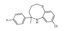 8-chloro-3,4,5,6-tetrahydro-5-(p-fluorophenyl)-5-methyl-2H-1,6-benzothiazocine Structure