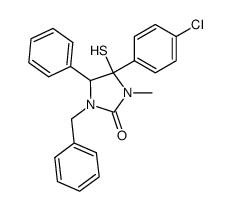 1-Benzyl-4-(4-chloro-phenyl)-4-mercapto-3-methyl-5-phenyl-imidazolidin-2-one Structure