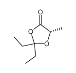(5S)-2,2-diethyl-5-methyl-1,3-dioxolan-4-one结构式