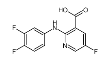 2-(3,4-difluoroanilino)-5-fluoropyridine-3-carboxylic acid结构式