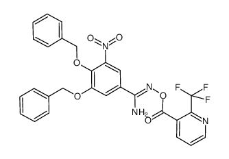 3,4-bis(benzyloxy)-5-nitro-N'-(2-(trifluoromethyl)nicotinoyloxy)benzimidamide结构式