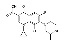 3-Quinolinecarboxylic acid, 8-chloro-1-cyclopropyl-6-fluoro-1,4-dihydro-7-(3-Methyl-1-piperazinyl)-4-oxo-结构式