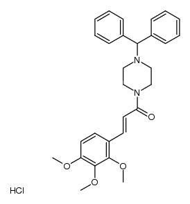 1-diphenylmethyl-4-(2,3,4-trimethoxycinnamoyl)piperazine hydrochloride结构式