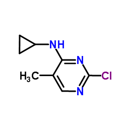 2-Chloro-N-cyclopropyl-5-methyl-4-pyrimidinamine结构式