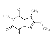 1H-Purine-2,6-dione,3,7-dihydro-1-hydroxy-7-methyl-8-(methylthio)-结构式