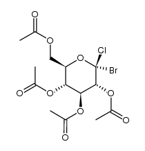 2,3,4,6-tetra-O-acetyl-1-bromo-β-D-glucopyranosyl chloride结构式