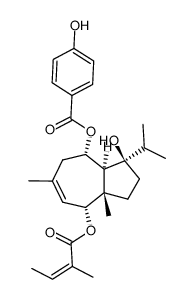 10-angeloyloxy-6-p-hydroxybenzoyl-jaeschkeanadiol结构式