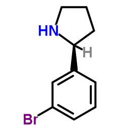 (S)-2-(3-溴苯基)吡咯烷结构式