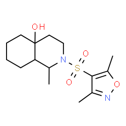 2-[(3,5-dimethyl-1,2-oxazol-4-yl)sulfonyl]-1-methyloctahydroisoquinolin-4a(2H)-ol结构式
