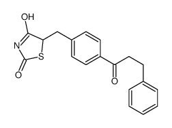 5-[[4-(3-phenylpropanoyl)phenyl]methyl]-1,3-thiazolidine-2,4-dione Structure