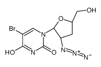 1-[(2R,3R,5S)-3-azido-5-(hydroxymethyl)oxolan-2-yl]-5-bromopyrimidine-2,4-dione结构式