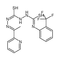 1-[(E)-1-pyridin-2-ylethylideneamino]-3-[[2-(trifluoromethyl)phenyl]carbamothioylamino]thiourea Structure