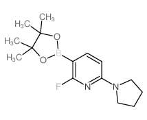 2-Fluoro-6-(pyrrolidin-1-yl)-3-(4,4,5,5-tetramethyl-1,3,2-dioxaborolan-2-yl)pyridine结构式