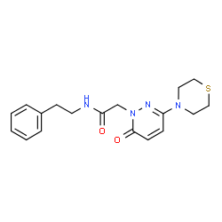 2-[6-oxo-3-(thiomorpholin-4-yl)pyridazin-1(6H)-yl]-N-(2-phenylethyl)acetamide结构式