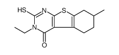 3-ethyl-7-methyl-2-sulfanylidene-5,6,7,8-tetrahydro-1H-[1]benzothiolo[2,3-d]pyrimidin-4-one Structure
