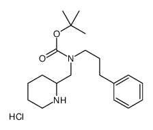 tert-butyl N-(3-phenylpropyl)-N-(piperidin-2-ylmethyl)carbamate,hydrochloride Structure