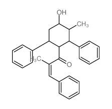 2-Propen-1-one,1-(4-hydroxy-3-methyl-2,6-diphenylcyclohexyl)-2-methyl-3-phenyl- Structure