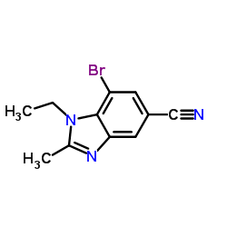 7-Bromo-1-ethyl-2-methyl-1H-benzimidazole-5-carbonitrile Structure